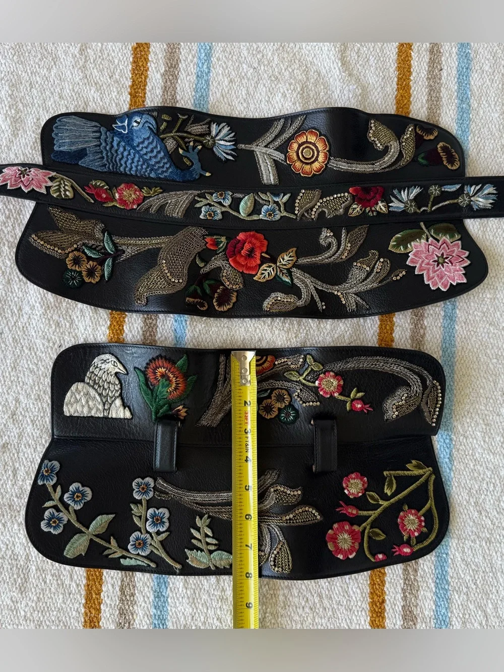Alexander McQueen 2017 Embroidered Leather Corset Obi Belt - Runway Piece